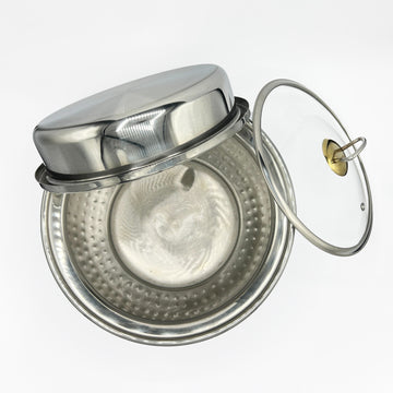 Small 24cm Chafing Dishes with Burner Stand & Steamer-Stainless Steel